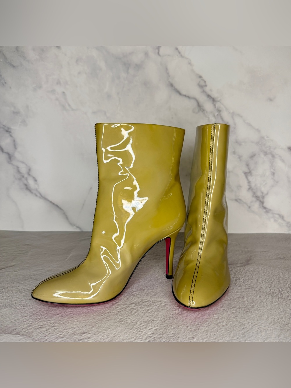 Dolce & Gabbana Olive Green Leather Ankle Boots Pink Sole EU 36 | Full Inclusion - Picture 5 of 10